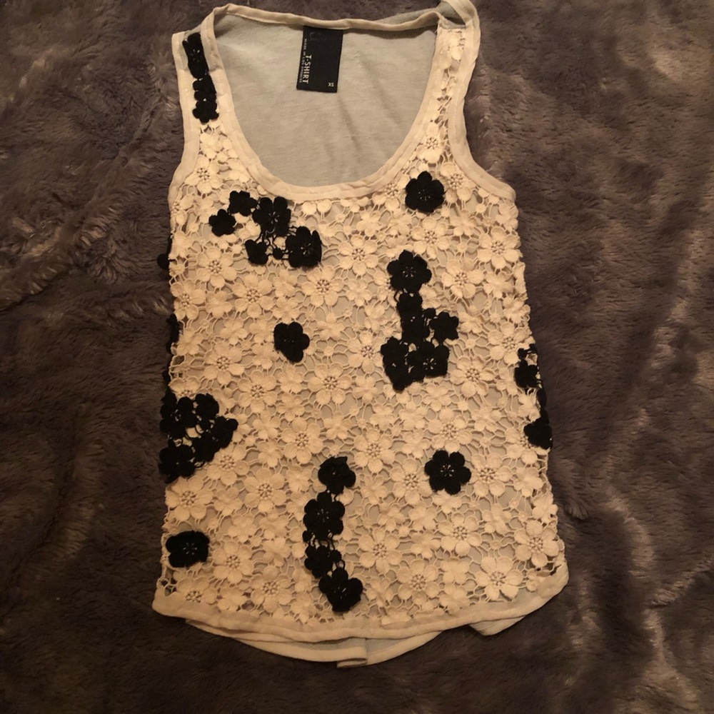 White laced tank top